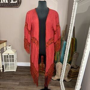 Vivid • Crochet Fringe Kimono Cover Up